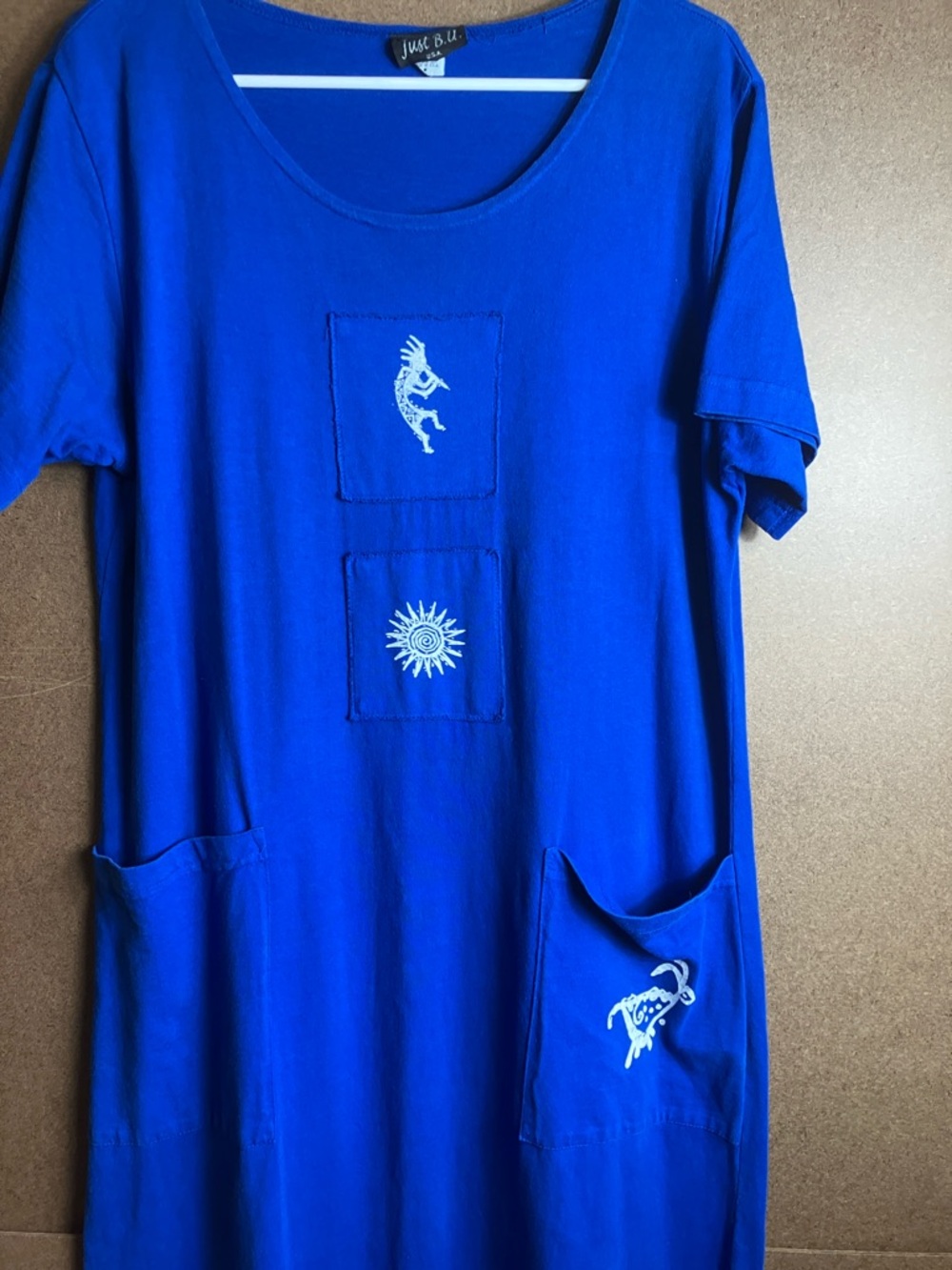 Just Be Royal Blue Maxi Dress with Embroidered Motif - Picture 5 of 12